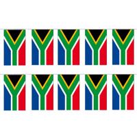 2x papieren slinger zuid-afrika - 400 cm - zuid-afrikaanse vlag - supporter feestartikelen - landen