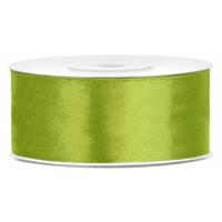 Partydeco Cadeaulint - groen - 2,5 cm x 25 meter - satijn - sierlint - inpakken - decoratie