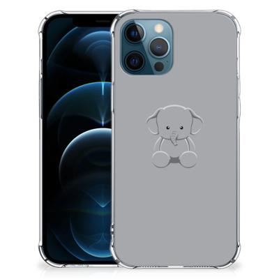 iPhone 12 | 12 Pro Stevig | Bumper Hoesje | Grijs Baby Olifant iPhone 12 | 12 Pro Stevig | Bumper Hoesje | Grijs Baby Olifant