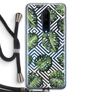 Geometrische jungle: OnePlus 7 Pro Transparant Hoesje met koord