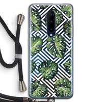 Geometrische jungle: OnePlus 7 Pro Transparant Hoesje met koord