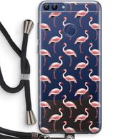 Flamingoprint groen: Huawei P Smart (2018) Transparant Hoesje met koord