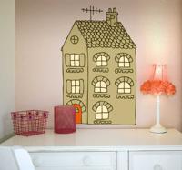 Sticker huis decoratief simplistisch