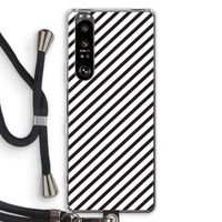Strepen zwart-wit: Sony Xperia 1 III Transparant Hoesje met koord