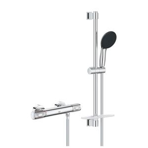 GROHE Precision Feel Doucheset - douchekraan thermostatisch - met koppelingen - 60cm - handdouche - met 3 straalsoorten - chroom 34791001