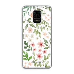 Botanical sweet flower heaven: Xiaomi Redmi Note 9 Pro Transparant Hoesje