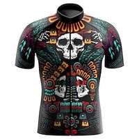 Voor heren Wielrenshirt Korte mouw Fietsen Shirt Kleding Bovenlichaam met 3 achterzakken Bergracen Wegwielrennen Ademend Sneldrogend Vochtregelerend Reflecterende strips Zwart Geel Blauw Grafisch Lightinthebox - thumbnail