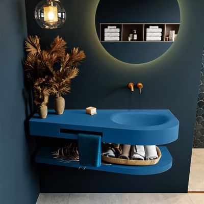 MONDIAZ RIVA 120cm Wastafel met planchet kleur Jeans. Wastafel DULCET rechts 0 kraangaten kleur Jeans. MONDIAZ RIVA 120cm Wastafel met planchet kleur Jeans. Wastafel DULCET rechts 0 kraangaten kleur Jeans.