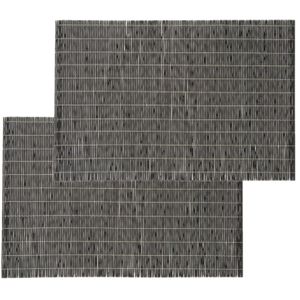 Set van 10x stuks placemats zwart bamboe 45 x 30 cm