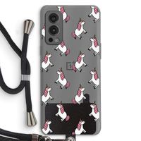 Eenhoorns overal: OnePlus Nord 2 5G Transparant Hoesje met koord