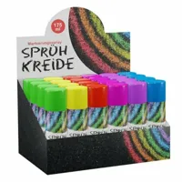 Krijtspray spuitbus 175 ml 6 kleuren display 24 stuks | 2 stuks