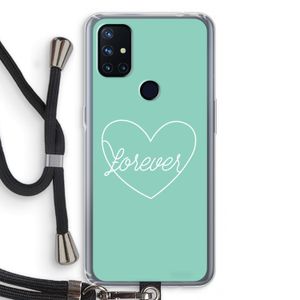 Forever heart pastel: OnePlus Nord N10 5G Transparant Hoesje met koord