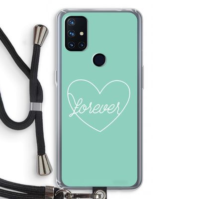 Forever heart pastel: OnePlus Nord N10 5G Transparant Hoesje met koord