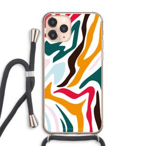 Colored Zebra: iPhone 11 Pro Max Transparant Hoesje met koord
