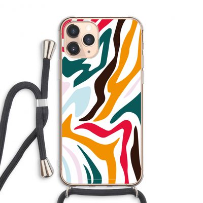 Colored Zebra: iPhone 11 Pro Max Transparant Hoesje met koord