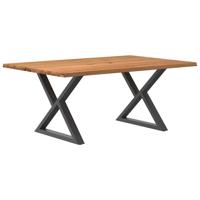 Eettafel met natuurlijke rand 180x120x74cm eikenhout lichtbruin