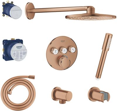 Grohe Grohtherm SmartControl Perfect regendoucheset met Rainshower 310 SmartActive Warm Sunset Geborsteld