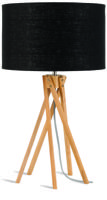 Good&Mojo Tafellamp 'Kilimanjaro' Bamboe en Eco linnen, kleur Zwart