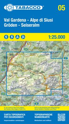 Wandelkaart 05 Val Gardena - Alpe di Siusi - Gröden - Seiseralm | Tabacco Editrice