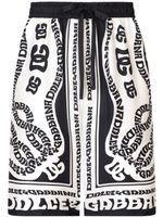 Dolce & Gabbana logo-print silk shorts - Blanc