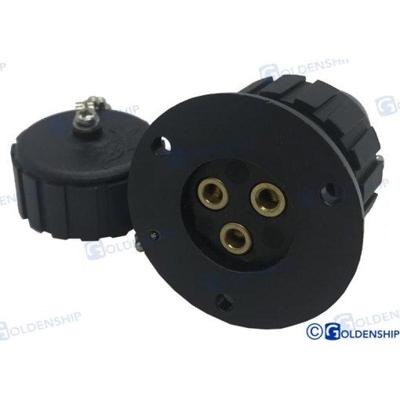 Enchufes y pasacables GS11031 - ENCHUFE NYLON 3 AMP. 3 POLOS