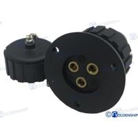 Enchufes y pasacables GS11031 - ENCHUFE NYLON 3 AMP. 3 POLOS