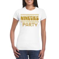 Verkleed T-shirt voor dames - nineties party - wit - jaren 90/90s - themafeest - thumbnail
