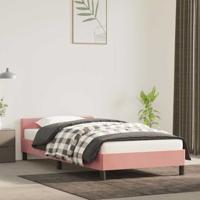 Bedframe met hoofdeinde zonder matras 80x200 cm fluweel roze
