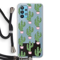 Cactus Lover: Samsung Galaxy A32 4G Transparant Hoesje met koord