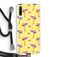 Flamingo's geel: Huawei P Smart Pro Transparant Hoesje met koord
