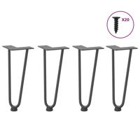 Haarnadelpoten voor Salontafel 4 st 30 cm massief staal antracietkleurig Haarnadelpoten voor Salontafel 4 st 30 cm massief staal antracietkleurig