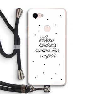 Confetti: Pixel 3 XL Transparant Hoesje met koord