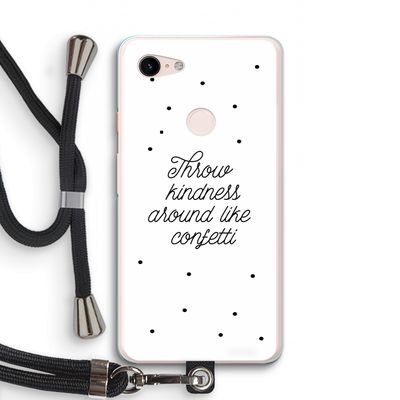 Confetti: Pixel 3 XL Transparant Hoesje met koord