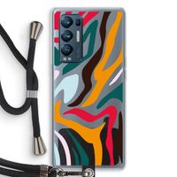 Colored Zebra: Oppo Find X3 Neo Transparant Hoesje met koord
