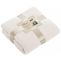 Fleece bankdeken/plaid - offwhite - 130 x 170 cm - 240 grams - pluisvrij - wasbaar