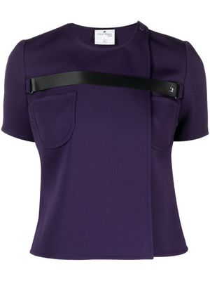 Courrèges t-shirt à détail de brides - Violet