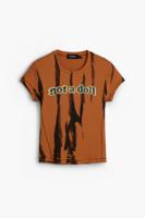 BEDRUKT T-SHIRT MET BOODSCHAP - ORANGE - XL