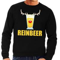 Foute kersttrui - sweater - bierglas Reinbeer - zwart - voor heren - Kersttruien