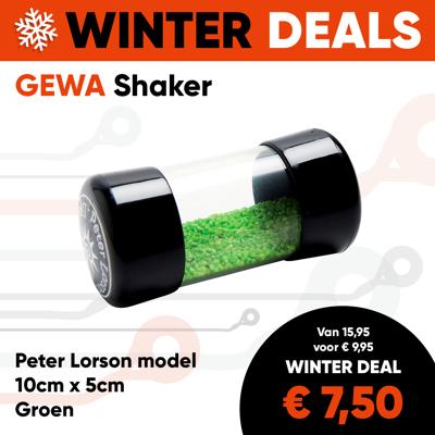 GEWA Shaker Peter Lorson 10cm x 5cm Groen - Aanbieding GEWA Shaker Peter Lorson 10cm x 5cm Groen - Aanbieding