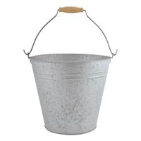 Zinken emmer/bloempot/plantenpot met handvat 9,5 liter