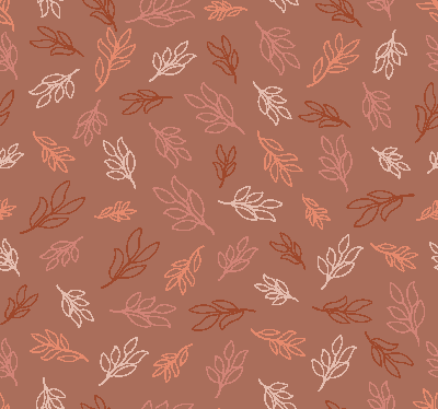 Bladeren patroon terracotta behang
