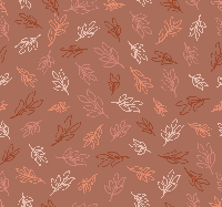 Bladeren patroon terracotta behang