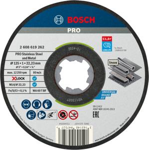 Bosch Accessoires X-LOCK Slijpschijf Standard for Inox 125x1x22.23mm, recht - 25 stuk(s) - 2608619262