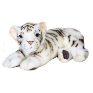 Hansa pluche witte tijger pup knuffel liggend 26 cm   -