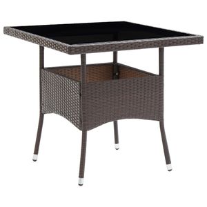 Tuintafel poly rattan bruin