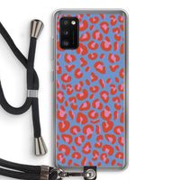 Leopard blue: Samsung Galaxy A41 Transparant Hoesje met koord