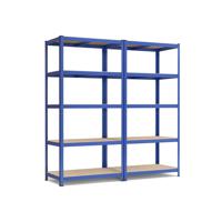 Opbergrek met 5 verstelbare planken, Blauw / 50 X 100 X 200 cm / 2