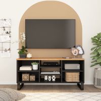 Tv-meubel 100x33x46 cm massief acaciahout en bewerkt hout