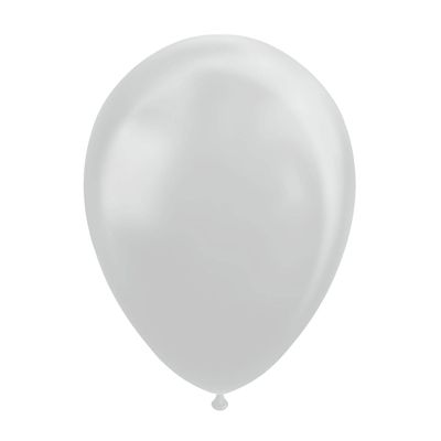 Globos Ballonnen metallic zilver 30cm, 10st.