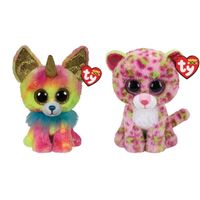 Ty - Knuffel - Beanie Boo's - Yips Chihuahua & Lainey Leopard